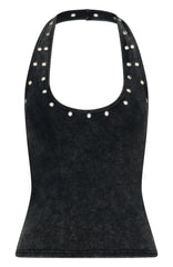 Lost Souls Halter Top Washed Black
