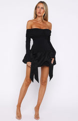 Raise Hell Long Sleeve Mini Dress Black