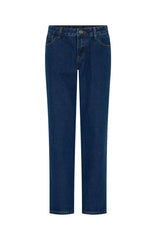 Zara Mid Rise Straight Leg Jeans Dark Blue