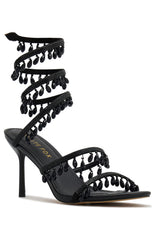 Soliel Wrap Heels Black