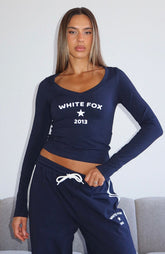 Found You Out Long Sleeve Top Navy