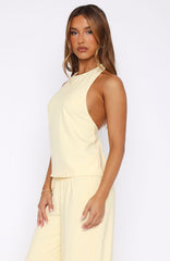 Way She Walks Halter Top Butter