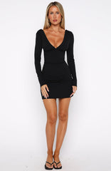Diva Energy Long Sleeve Mini Dress Black