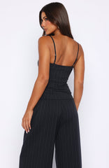 High Line Top Navy Pinstripe