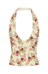 If You Please Lace Halter Top Antique Garden