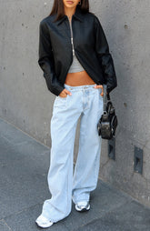 Never Possible Pu Jacket Black