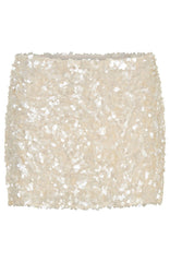 Soft Power Sequin Mini Skirt Cream