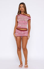 Please Change Your Mind Knit Shorts Boysenberry Sundae
