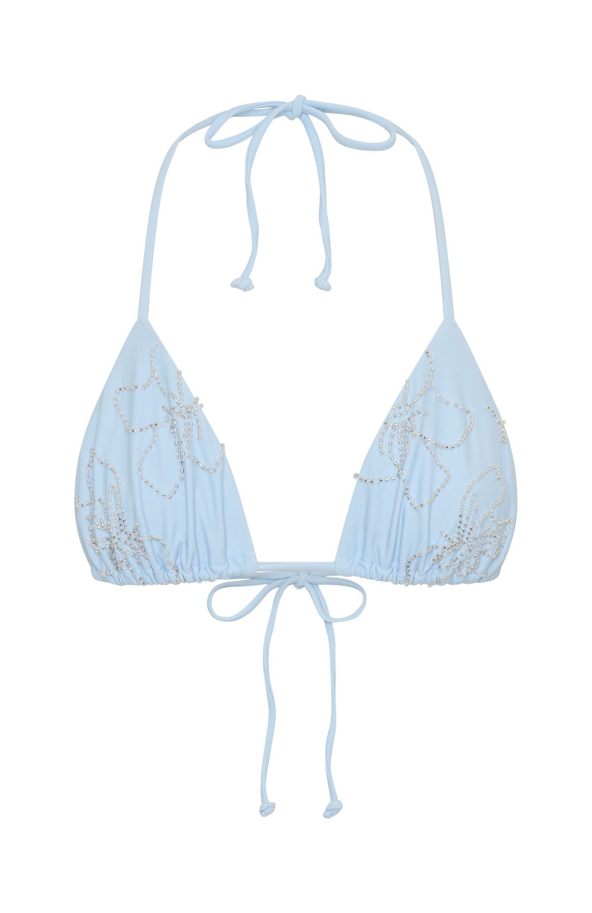 Jada Beaded Bikini Top Baby Blue