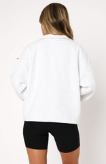 Don't Look Now Zip Front Sweater Grey Marle