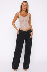 Tender Shadows Embellished Top Nude
