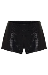 Old News Sequin Shorts Black