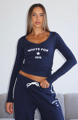 Found You Out Long Sleeve Top Navy