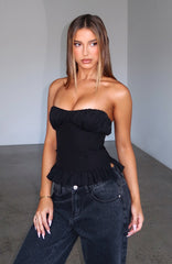 All For You Strapless Top Black
