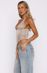 Bless Your Heart Embellished Bustier Champagne