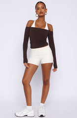 Mad For You Long Sleeve Top Dark Chocolate