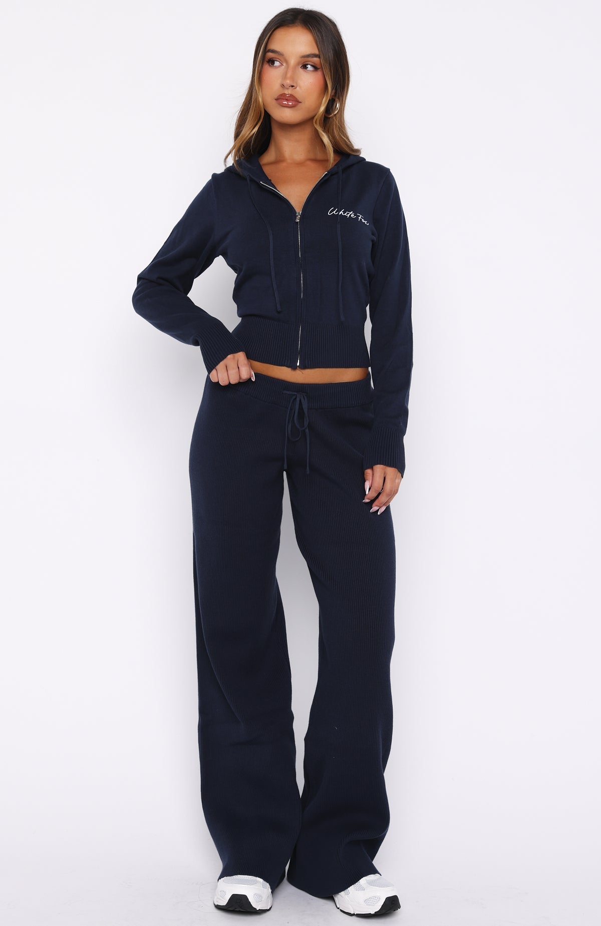 Paying It Forward Zip Front Hoodie Navy