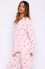 Pillow Talk Printed Long Sleeve Pyjama Set Valentines Kisses