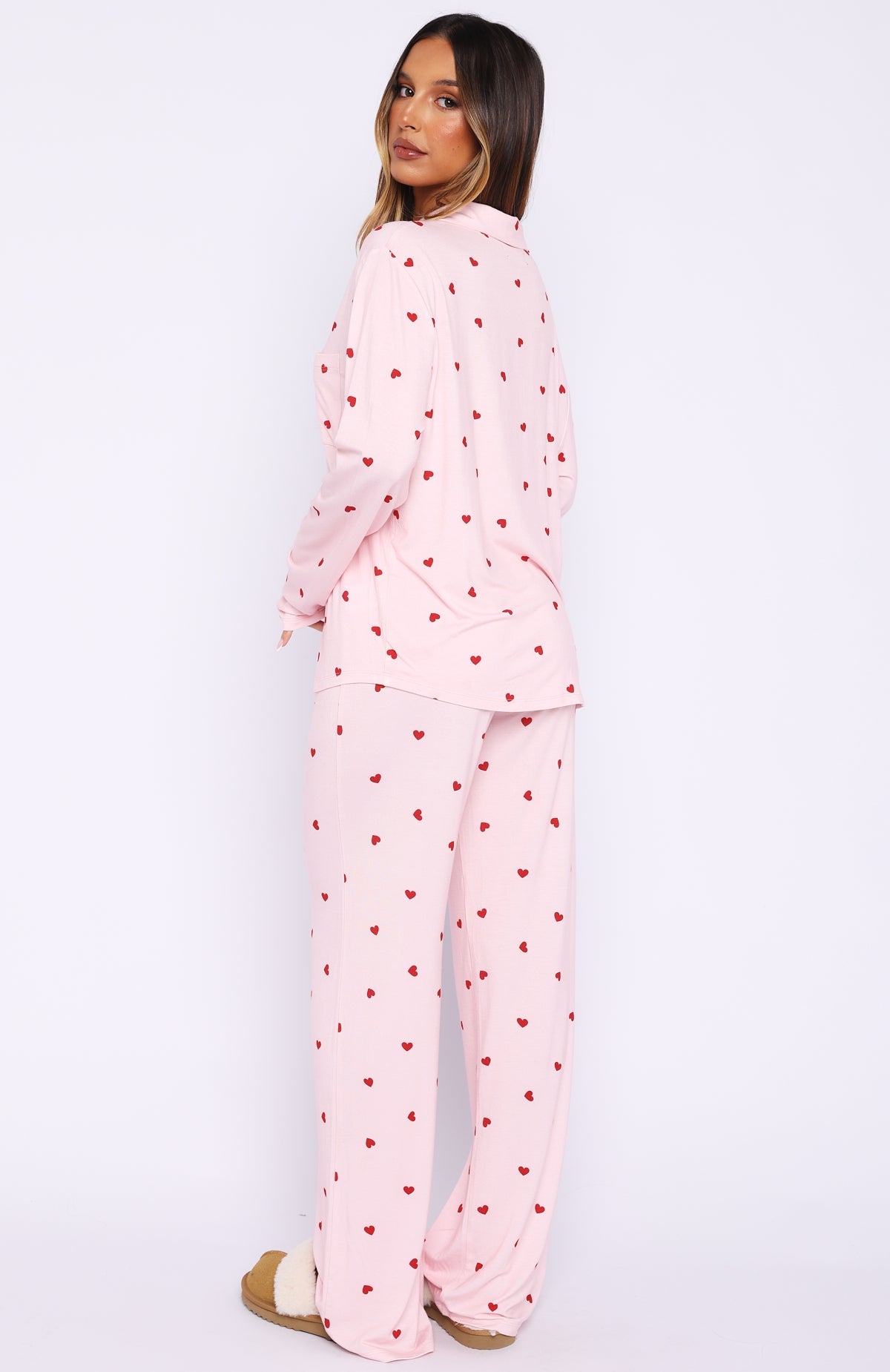 Pillow Talk Printed Long Sleeve Pyjama Set Valentines Kisses
