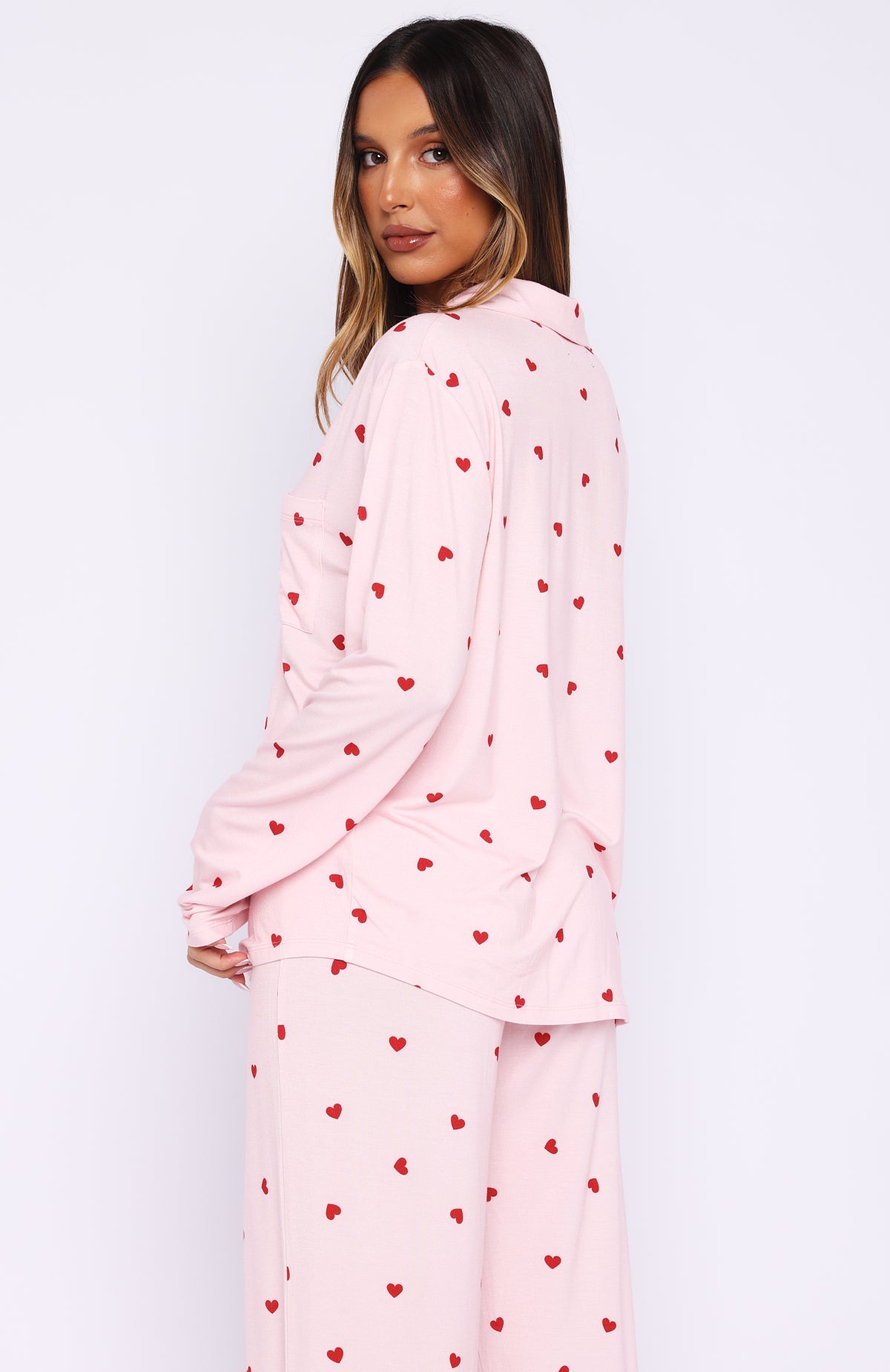 Pillow Talk Printed Long Sleeve Pyjama Set Valentines Kisses