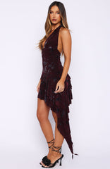 Rose Blush Mini Dress Burgundy
