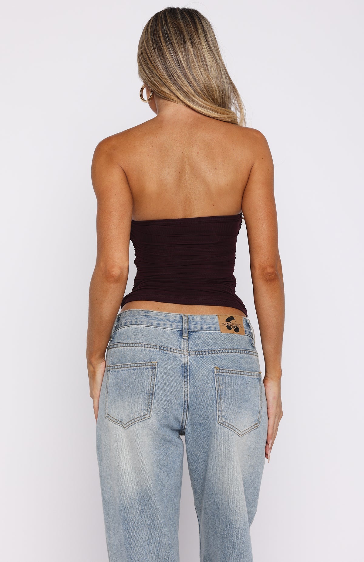 Taking What's Mine Strapless Top Plum