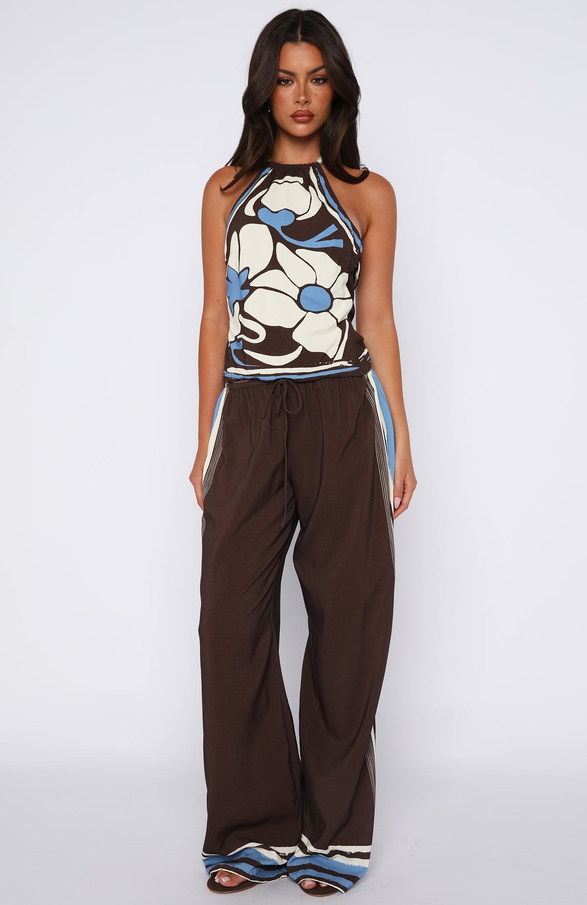 Tropic Muse Halter Top Cocoa Symphony